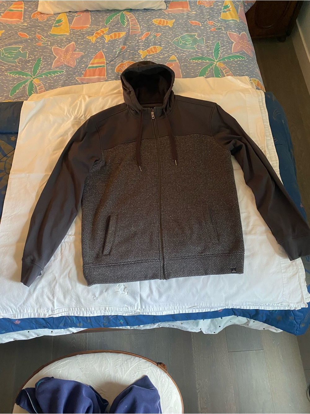 Prana Men's Zip-Up Hooded Sweater Jacket - Charcoal/gray